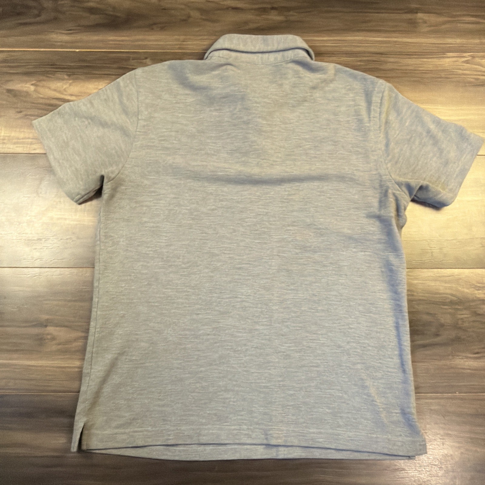 Kent Wang Polo Shirt Gray Cotton Pique Cutaway Collar Golf Mens Medium