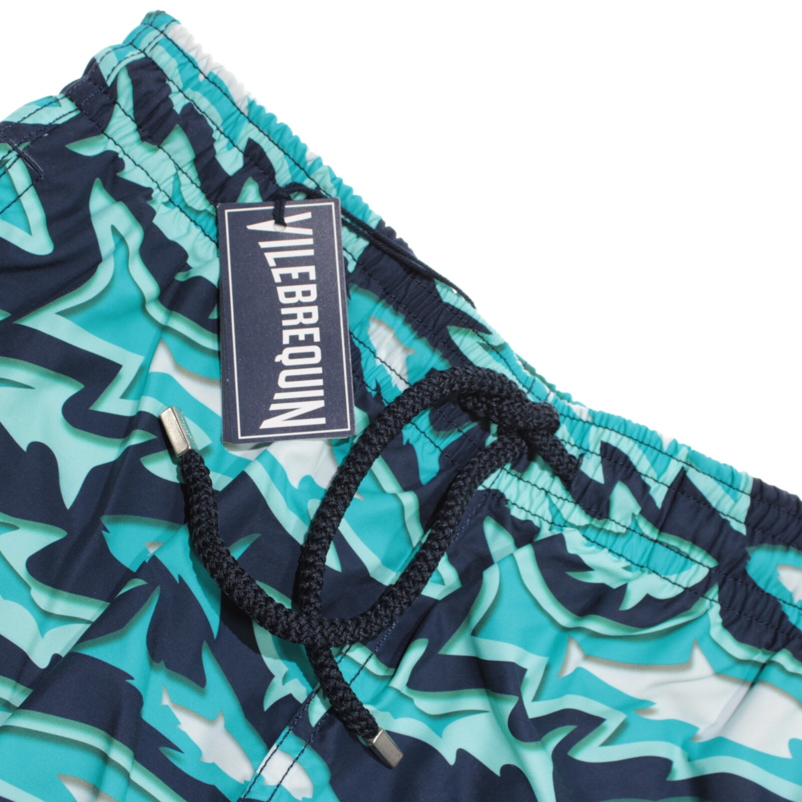 Vilebrequin NWT Swimsuit Size S US In Blue Shark Pattern 100% Polyamide