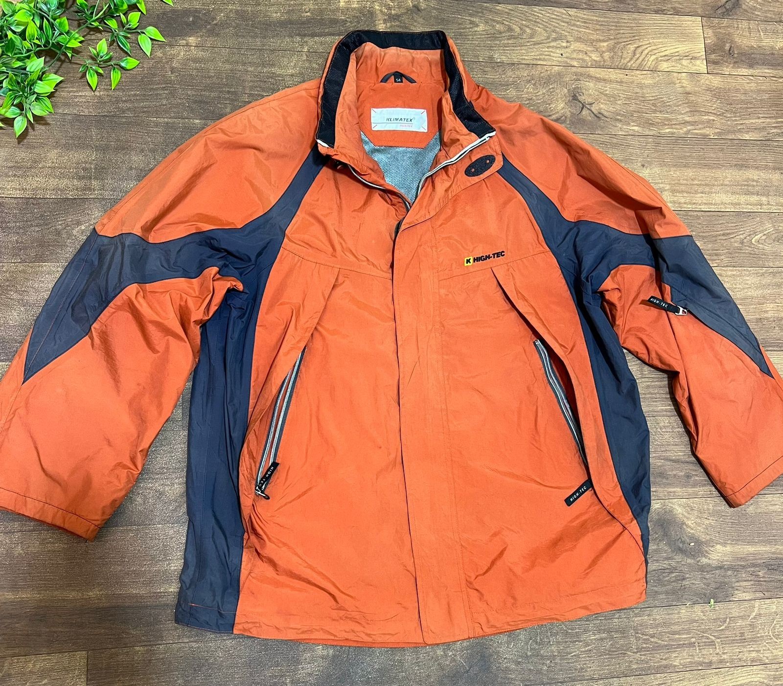 Hi-Tec Klimatex Waterproof Jacket Men’s XL Orange Hiking Outdoor Rain Coat