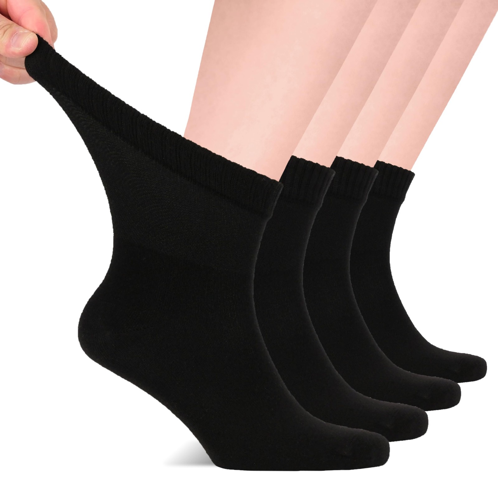Hugh Ugoli Diabetic Socks for Men, Loose Ankle Socks Rayon, Extra-Wide, Thin,…