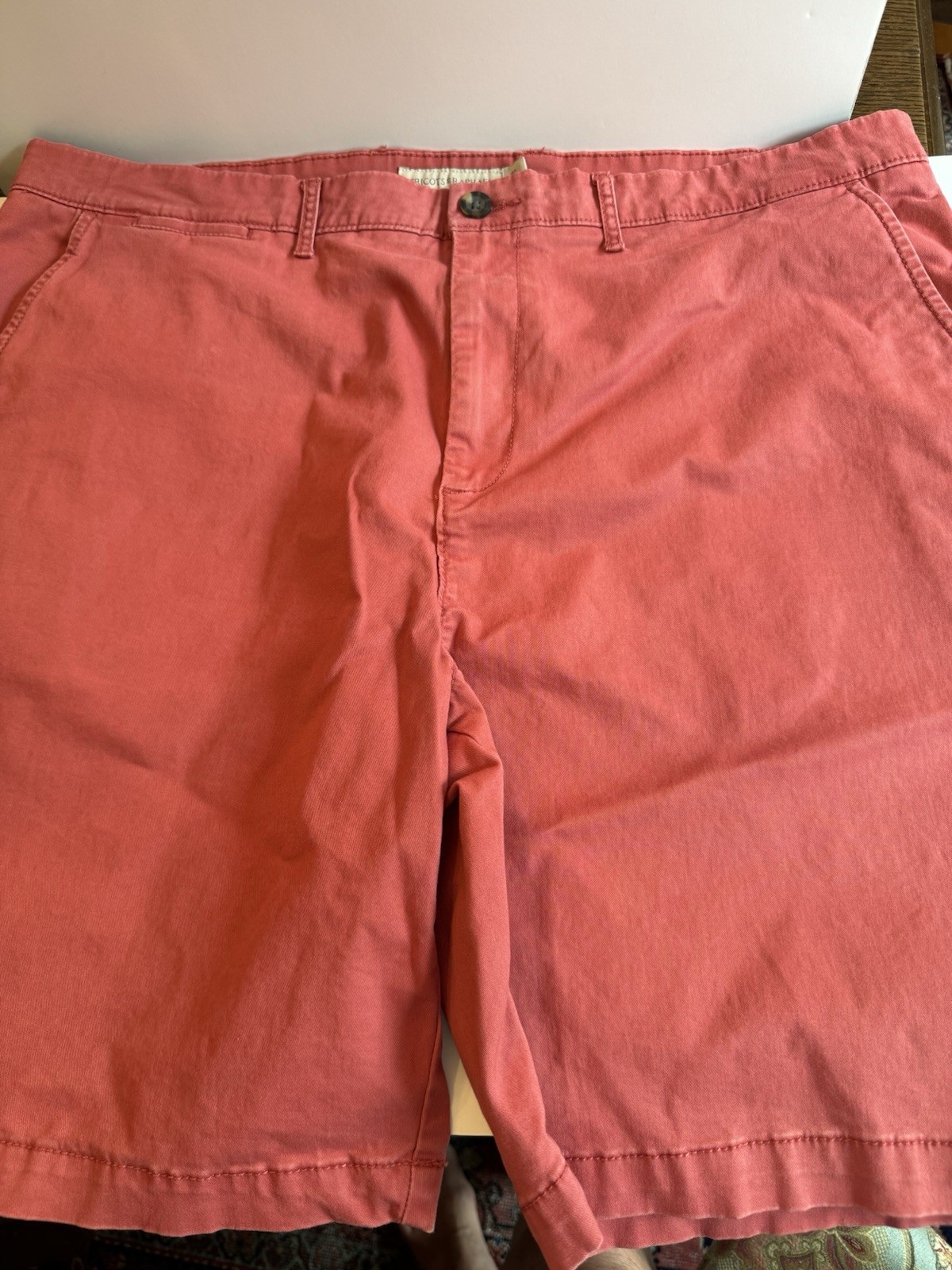 Tricots St Raphael Men’s Pink Solid Chino Shorts Flat Front Button Pockets