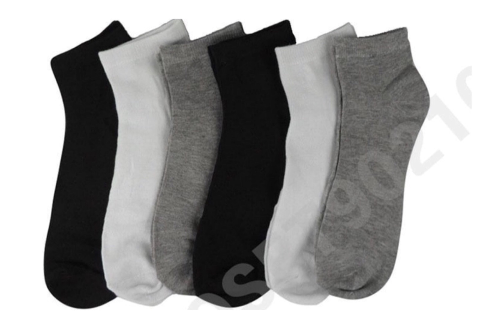 Men Women 9-11 10-13 Ankle Cut Sport No Show Socks White Gry Black 3, 6 &12 Pair