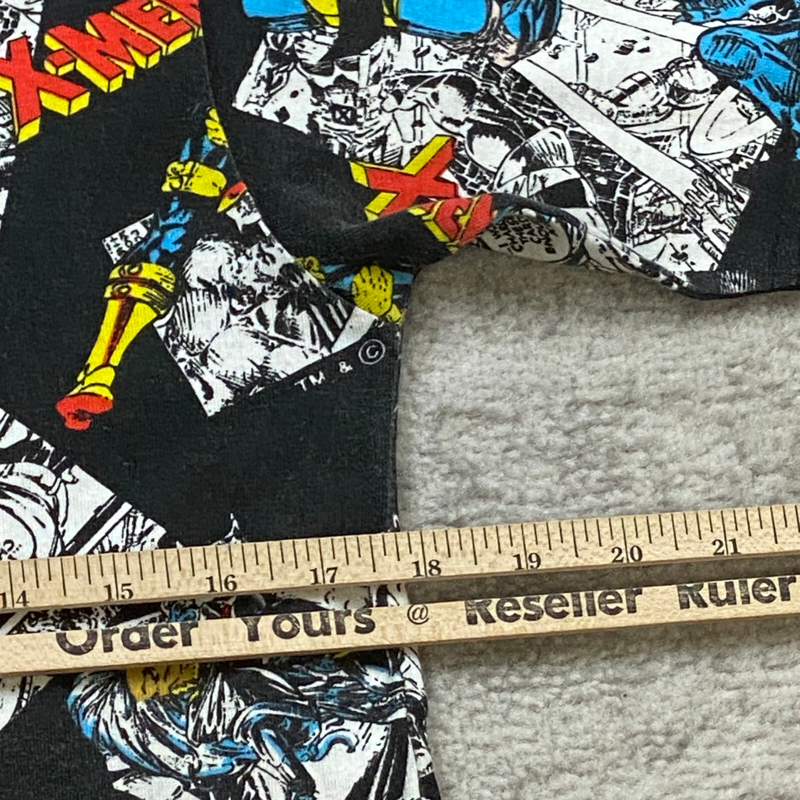 Vintage Xmen 1993 Shirt Small Black Comic All Over Print Fun Stuff NYC Wolverine