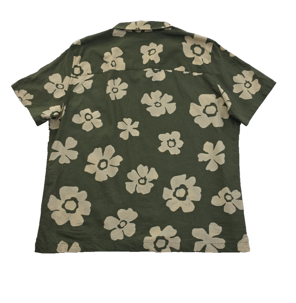 GAP Linen Short Sleeve Shirt Men’s XL Green Hawaiian Vacation Resort Beach