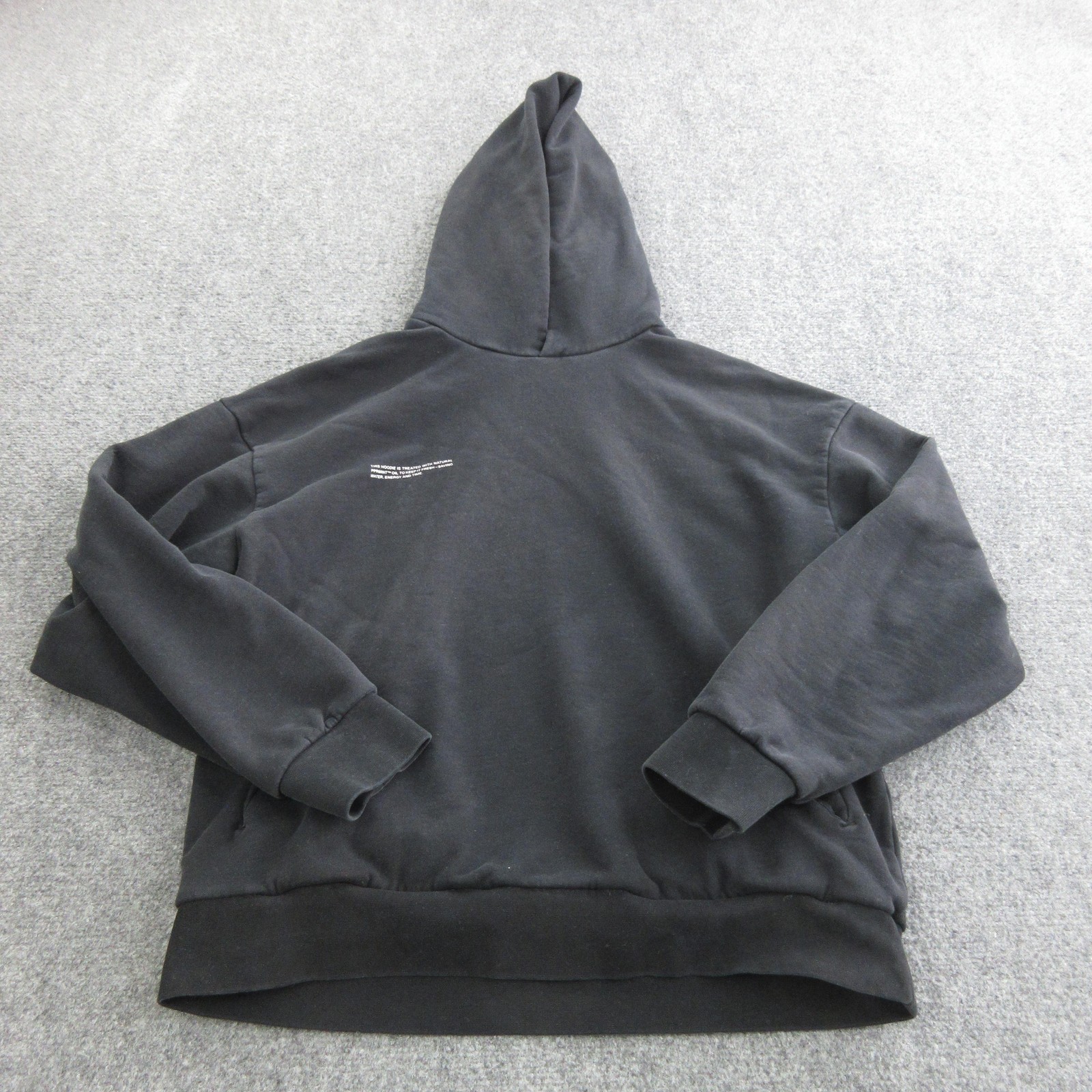 Pangaia Hoodie Sweatshirt Mens Large Black Fleece Pullover Peppermint Logo
