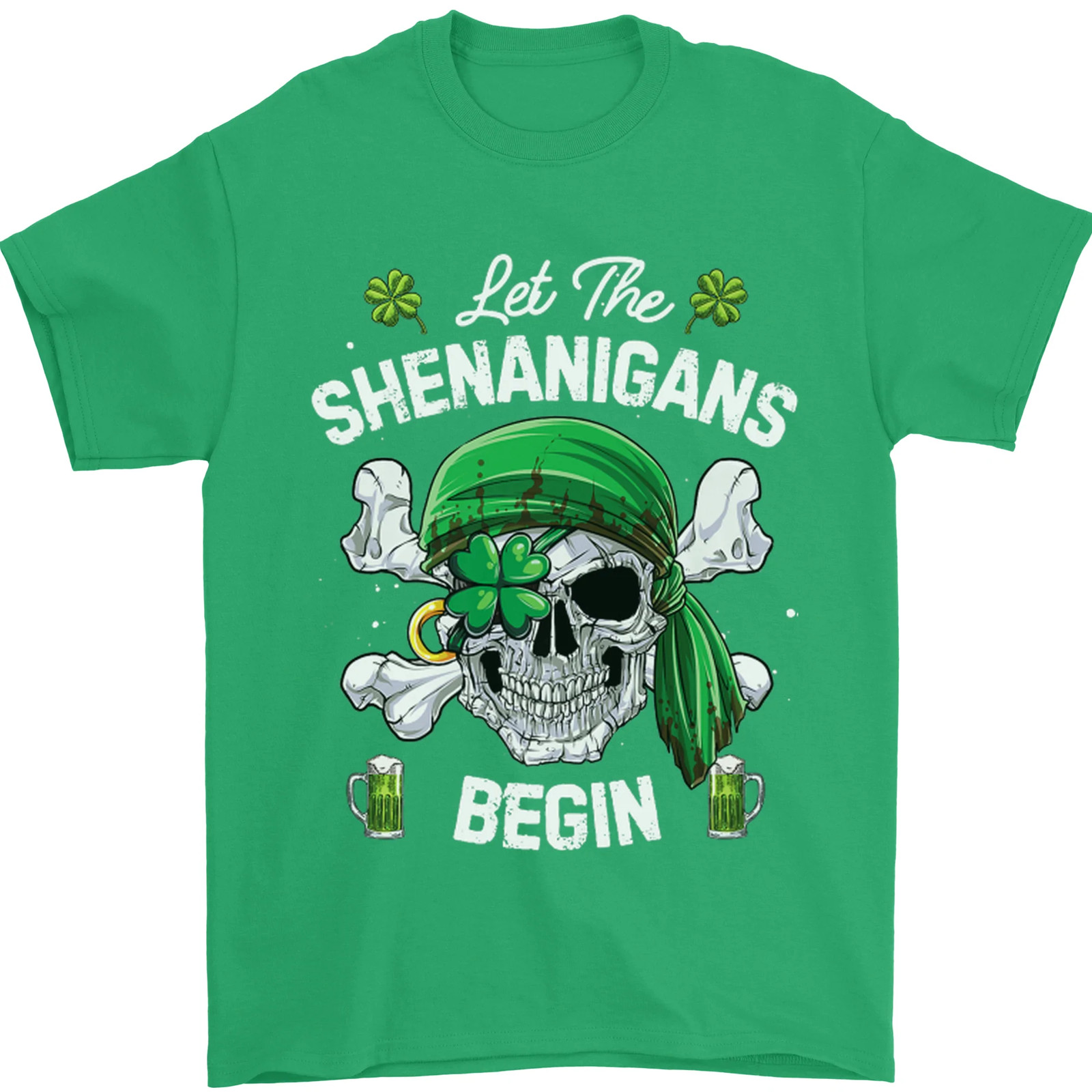 St Patricks Day Let the Shenanigans Begin Mens T-Shirt 100% Cotton