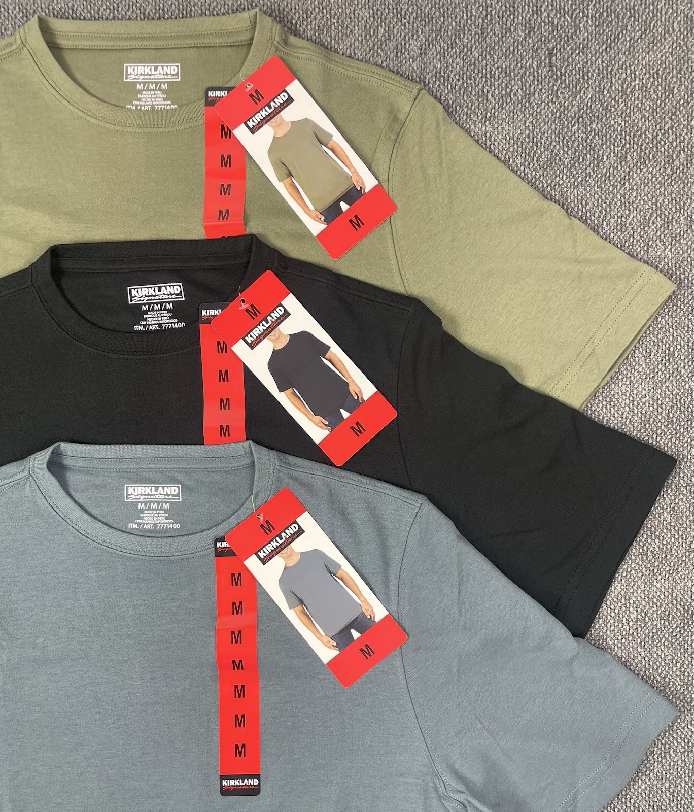Kirkland Signature Men’s Lot of (3) 100% Pima Tee Pick Your Size & Color NWT