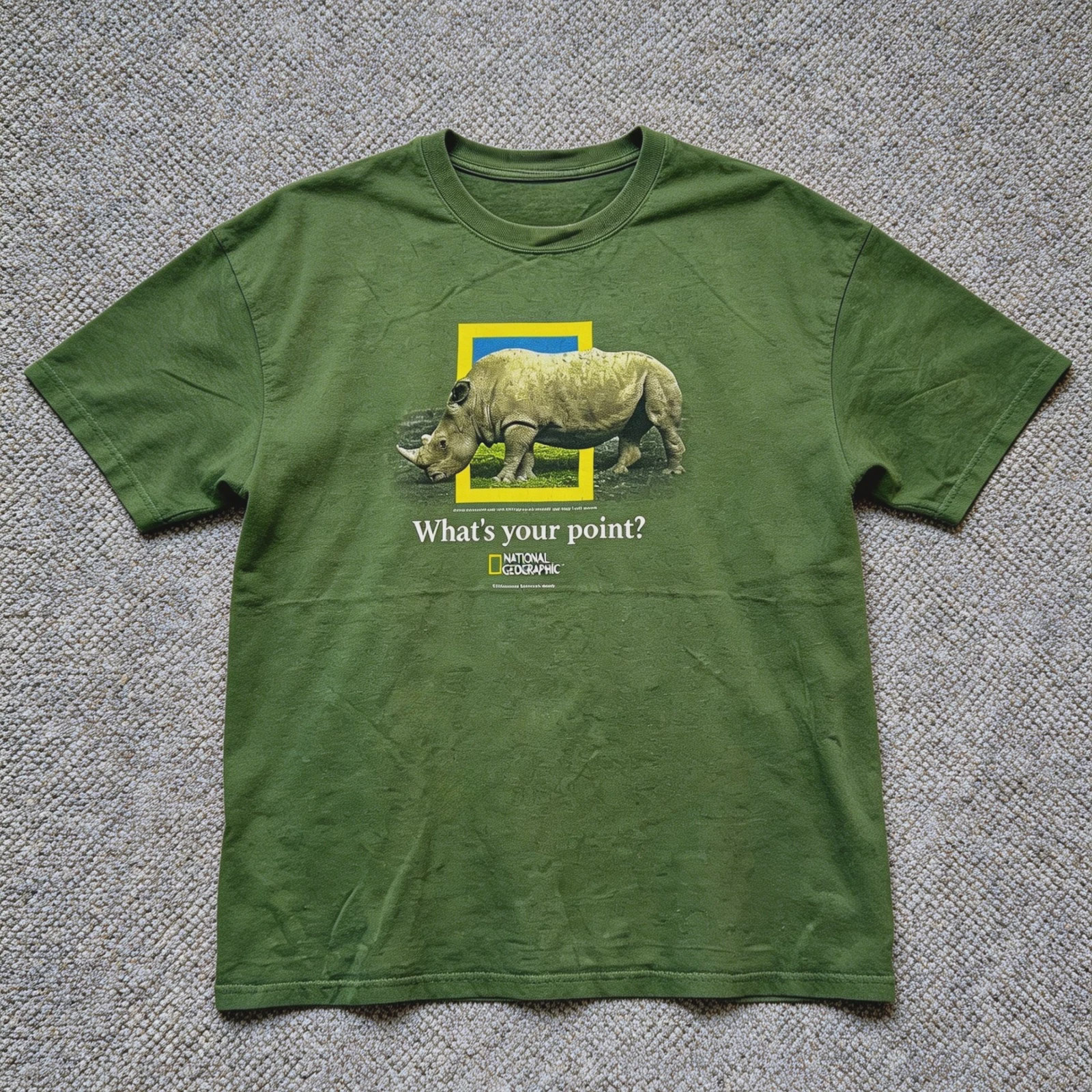 National Geographic Rhino Whats Your Point T Shirt Unisex