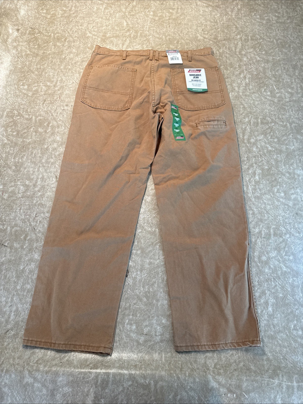 Genuine Dickies Men’s 36×30 Relaxed Fit Dungaree Utility Work Jeans Brown NWT