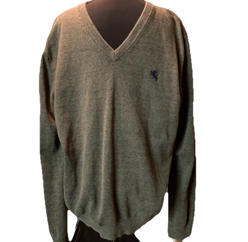 New Express Cotton V-Neck Sweater Men’s XL Gray 90s Grandpa Academia Preppy