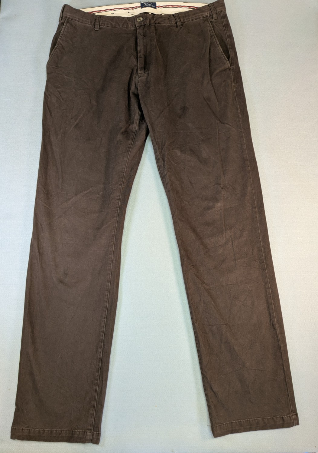 GANT Brown Chino Trousers Men’s W38 L36 Regular Fit Cotton Smart Casual Portugal