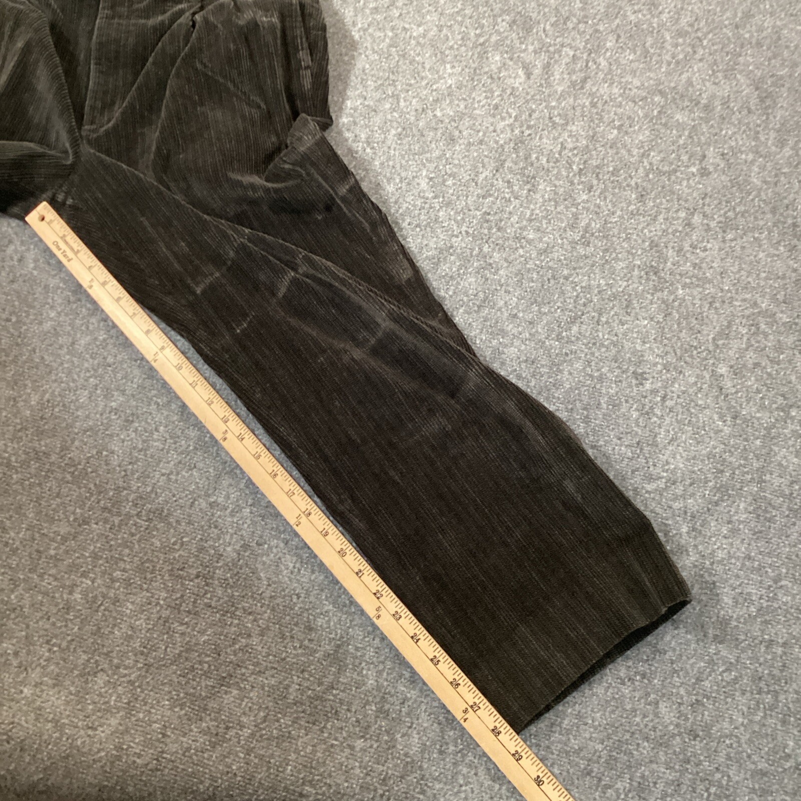 Linea Naturale Pants Mens 38 Corduroy Charcoal Black Relaxed Fit 100% Cotton