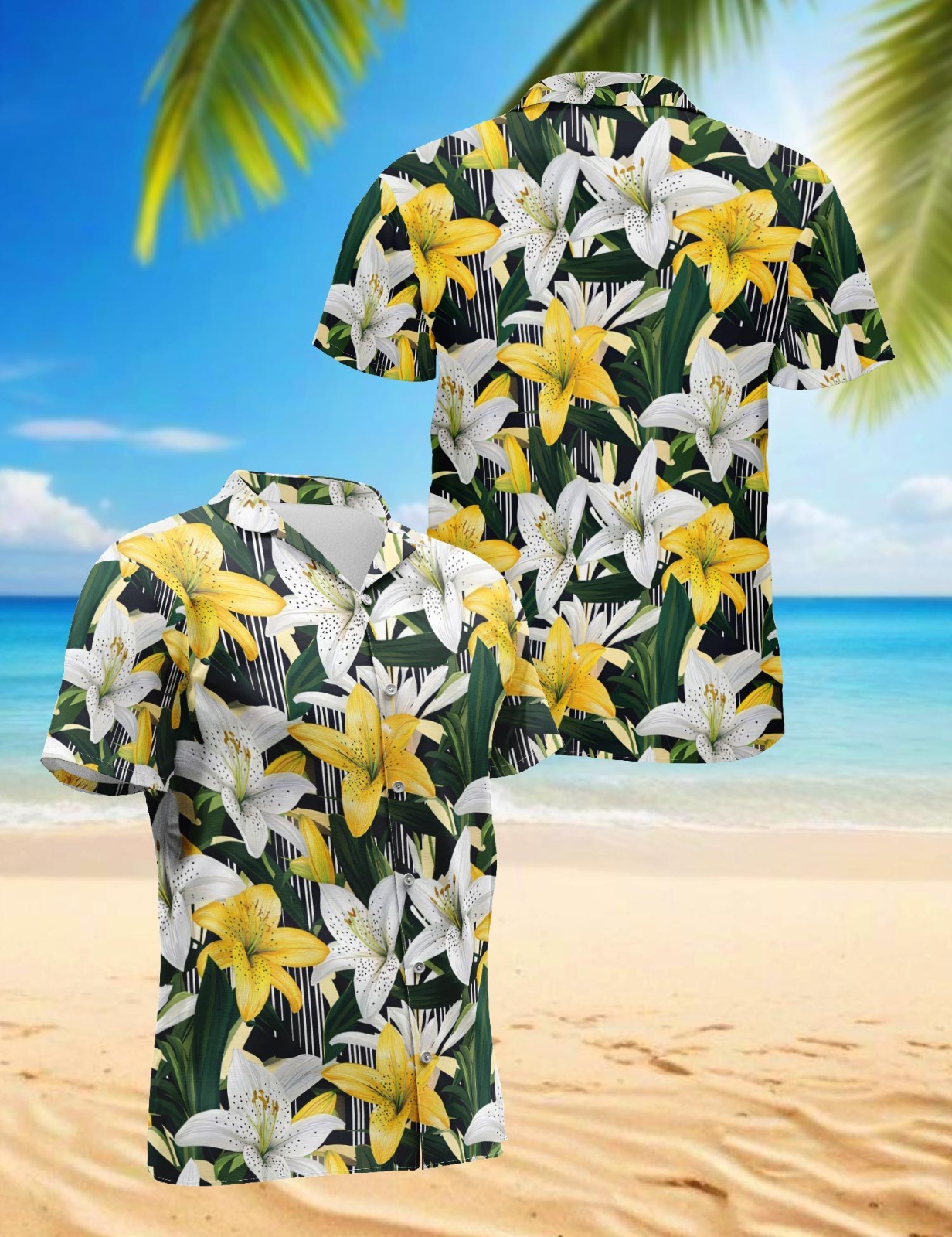 Lily Flower Hawaiian Shirt Floral Tropical Aloha Beach Summer Gift