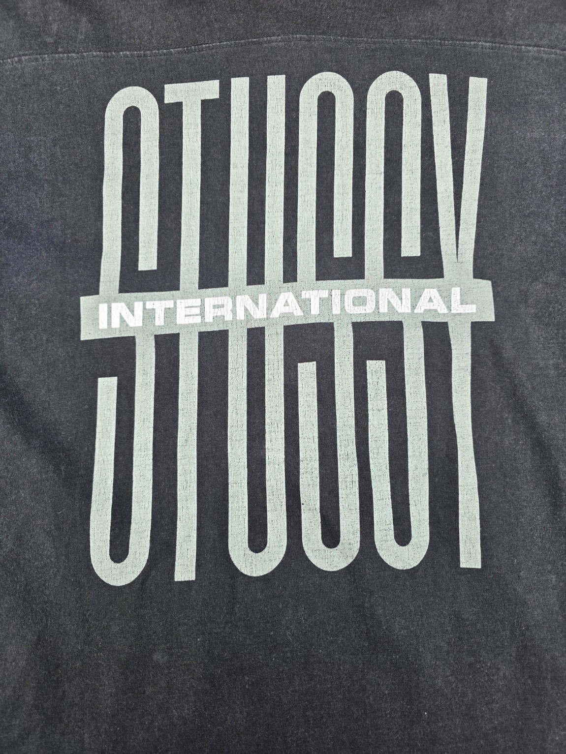 Stussy Japan Import 3/4 Raglan Football Tee XL Black Vintage Streetwear