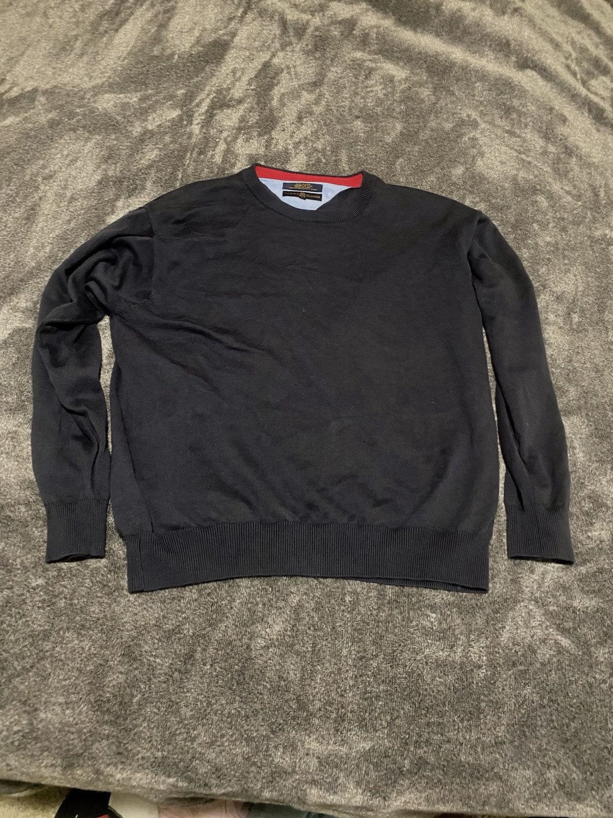 VTG Tommy Hilfiger Golf Sweater Men’s Large Blue Solid Crewneck Preppy Knit 90s
