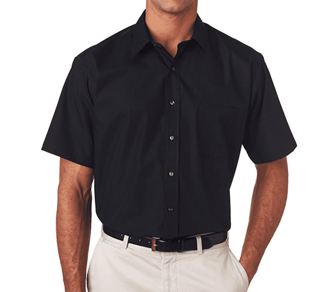 Berlioni Italy Men’s Premium Classic Button Down Short Sleeve Solid Dress Shirt