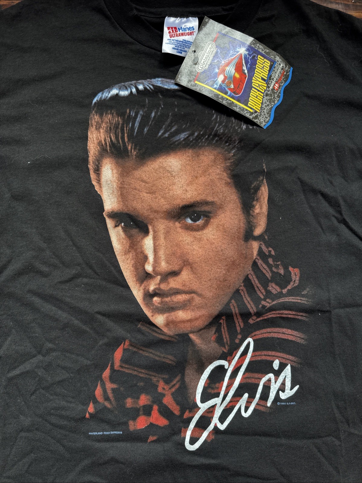 Elvis Presley T-Shirt Single Stitch Large L Hanes Winterland Rock Music VTG 90s