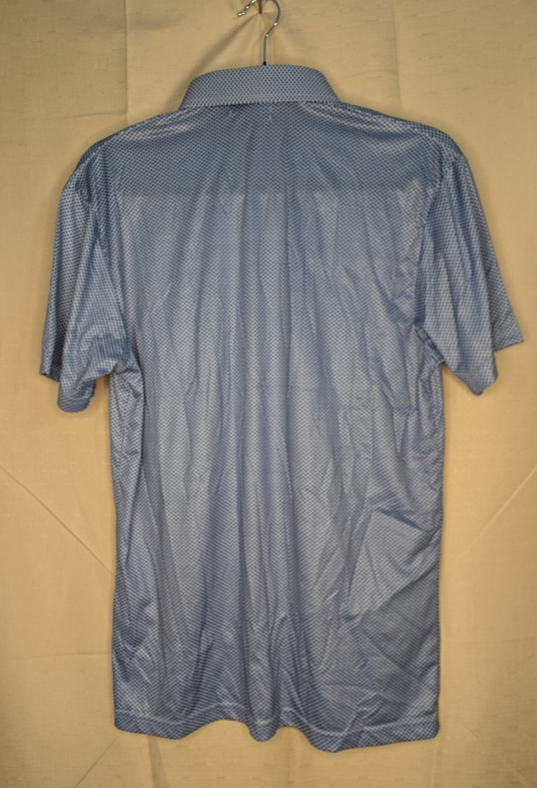 Collars & Co Men’s Size Small Blue Print Polo Stretch Shirt Lightweight