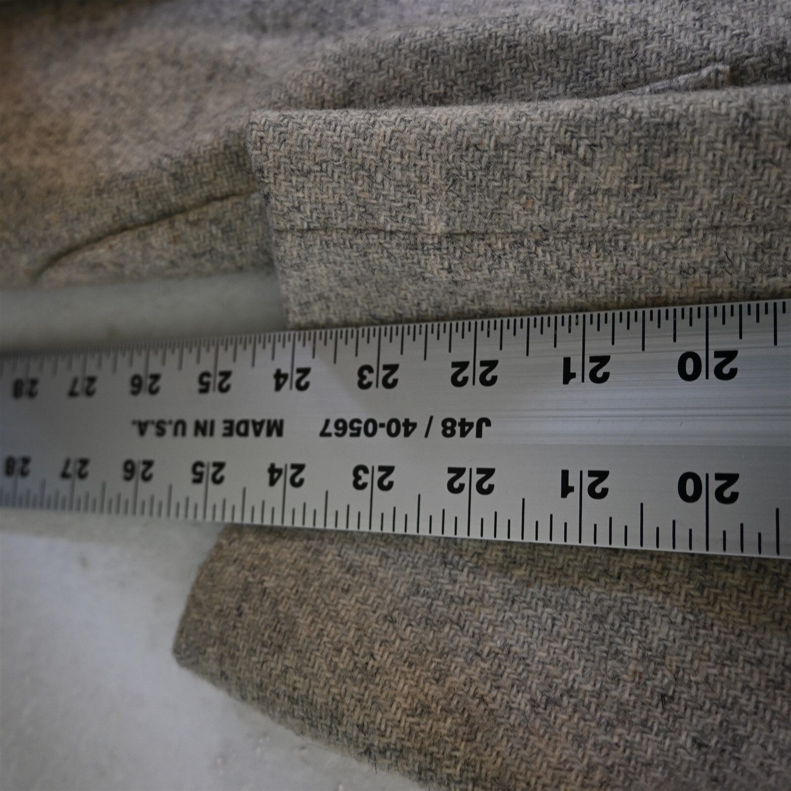 Vtg Von Fustenberg 44L Gray Tweed Mens Blazer Suit Jacket Sport Coat