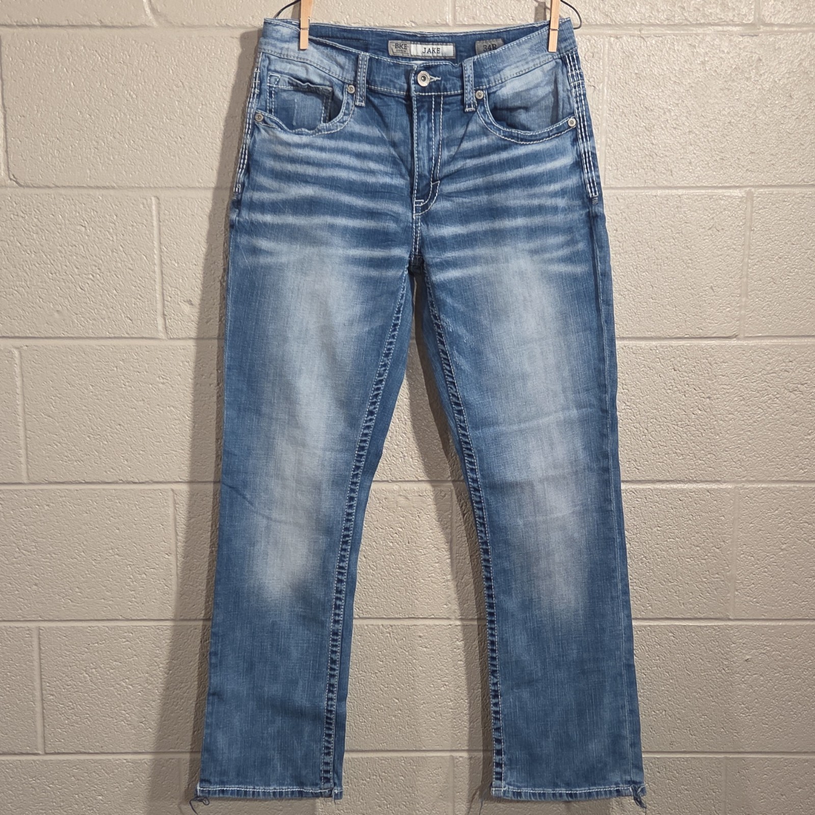 BKE Denim Men’s Jake 34R Straight Fit Jeans