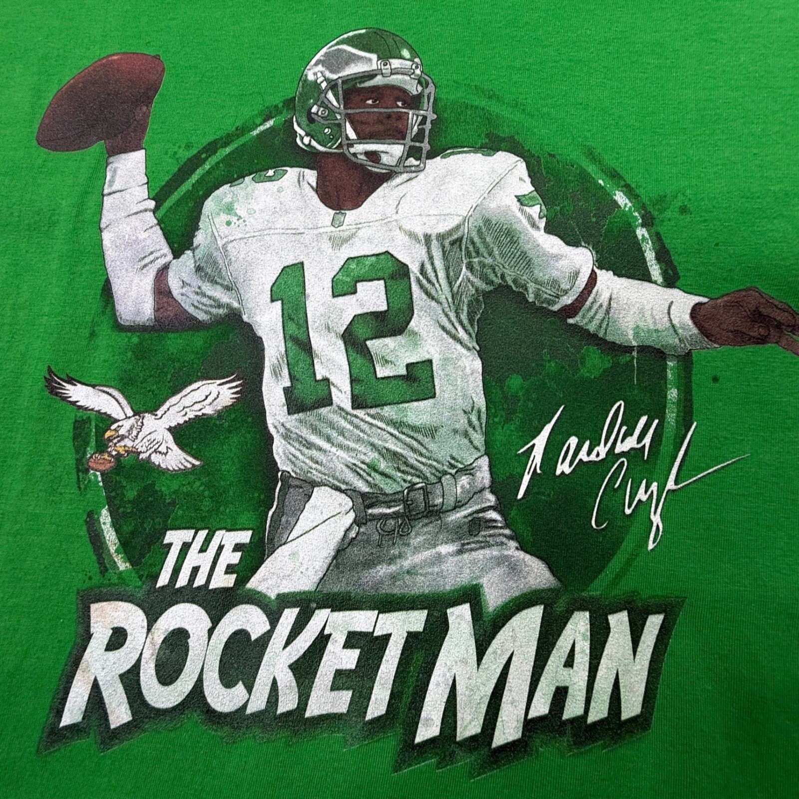 NFL Pro Line Randall Cunningham Rocket Man T-Shirt Kelly Green Mens Small