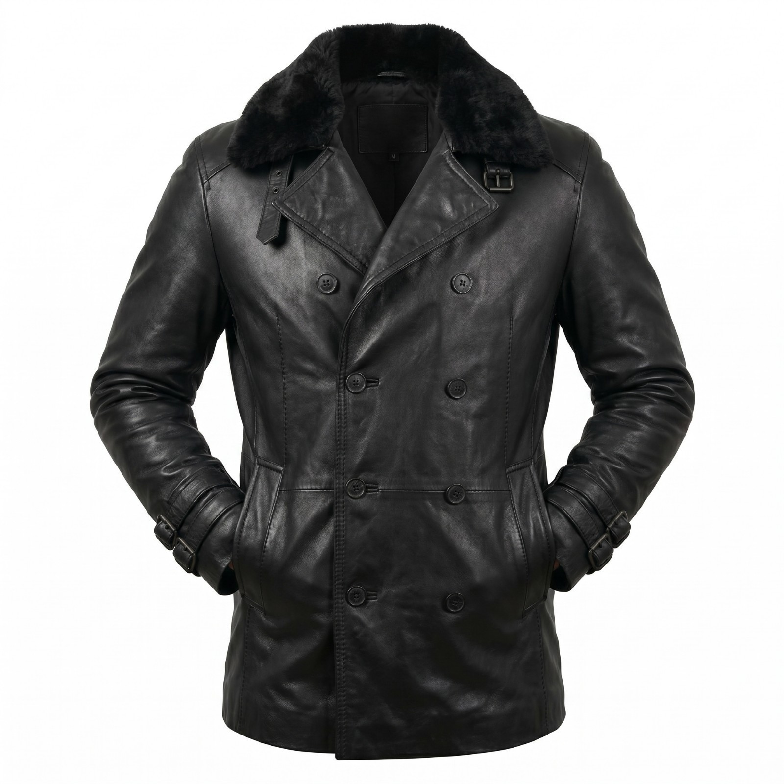 Leon S K Requiem RE 9 Coat Style Black Real Leather Jacket