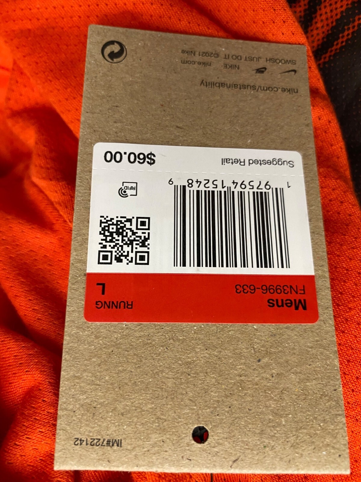 Nike Men Bright Orange Camiseta Masculina Manga Curta Run Energy T Shirt Top NWT
