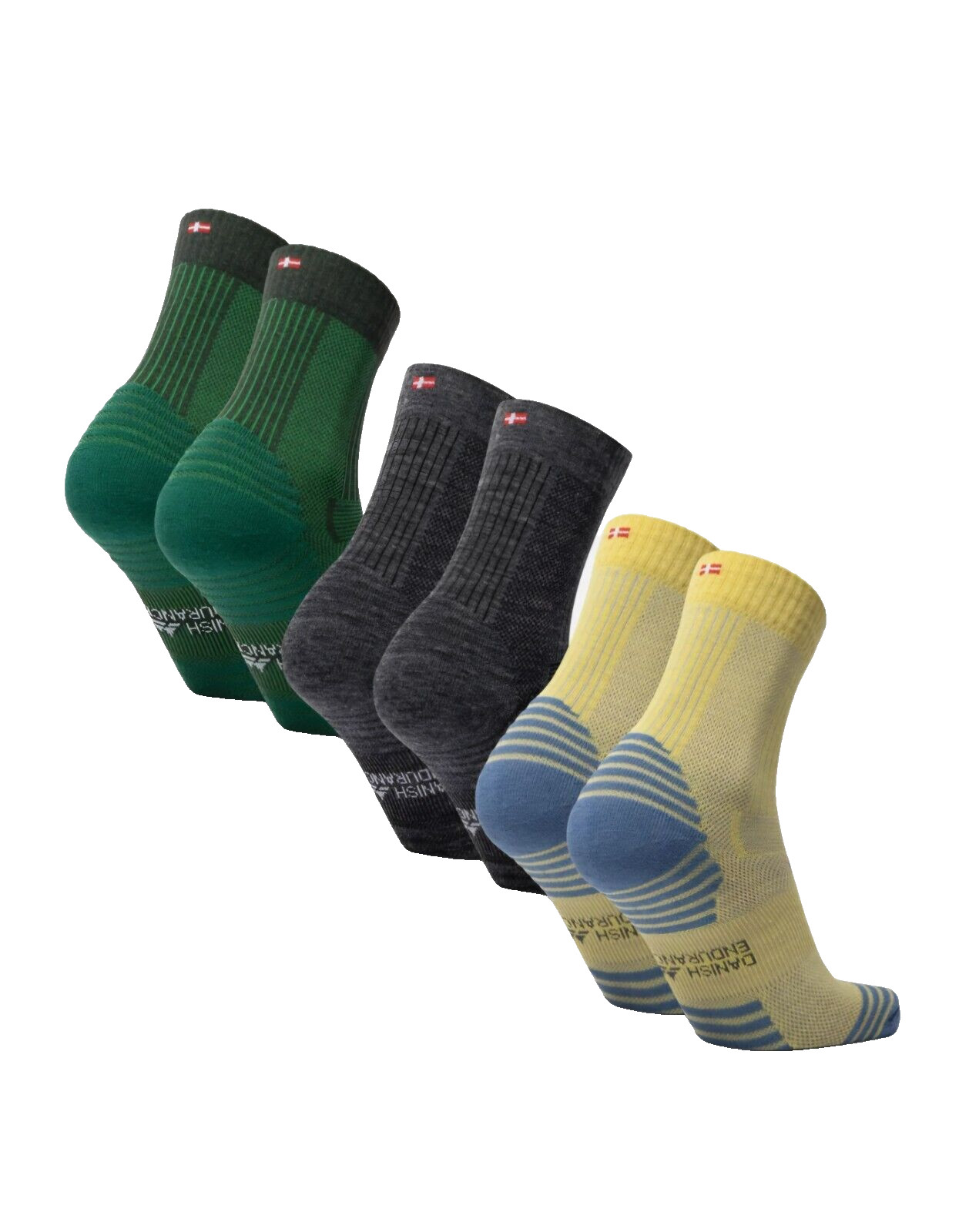 Socks- Merino Wool Light Hiking Socks- Danish Endurance 3 Pack Unisex MSRP $48