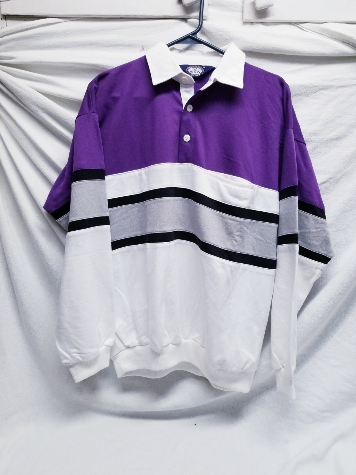 Vintage Knightsbridge long Sleeve Polo Shirt Size Medium 80’s 90’s