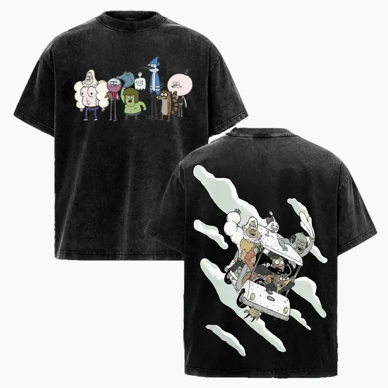 Regular Show Retro Cartoon Graphic T-Shirt Vintage Fan Tee