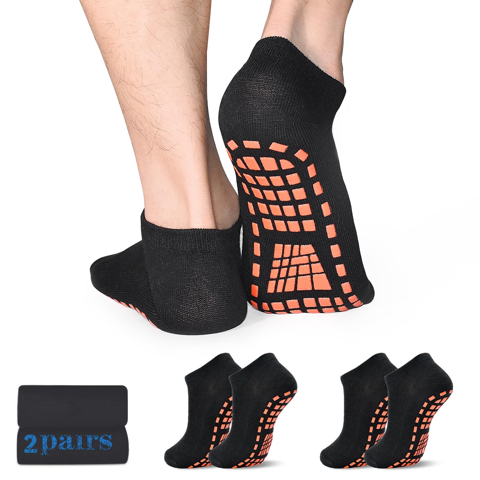 Non Slip Grip Socks for Men Grippy Socks Anti-Skid Yoga Pilates Hospital Grip…