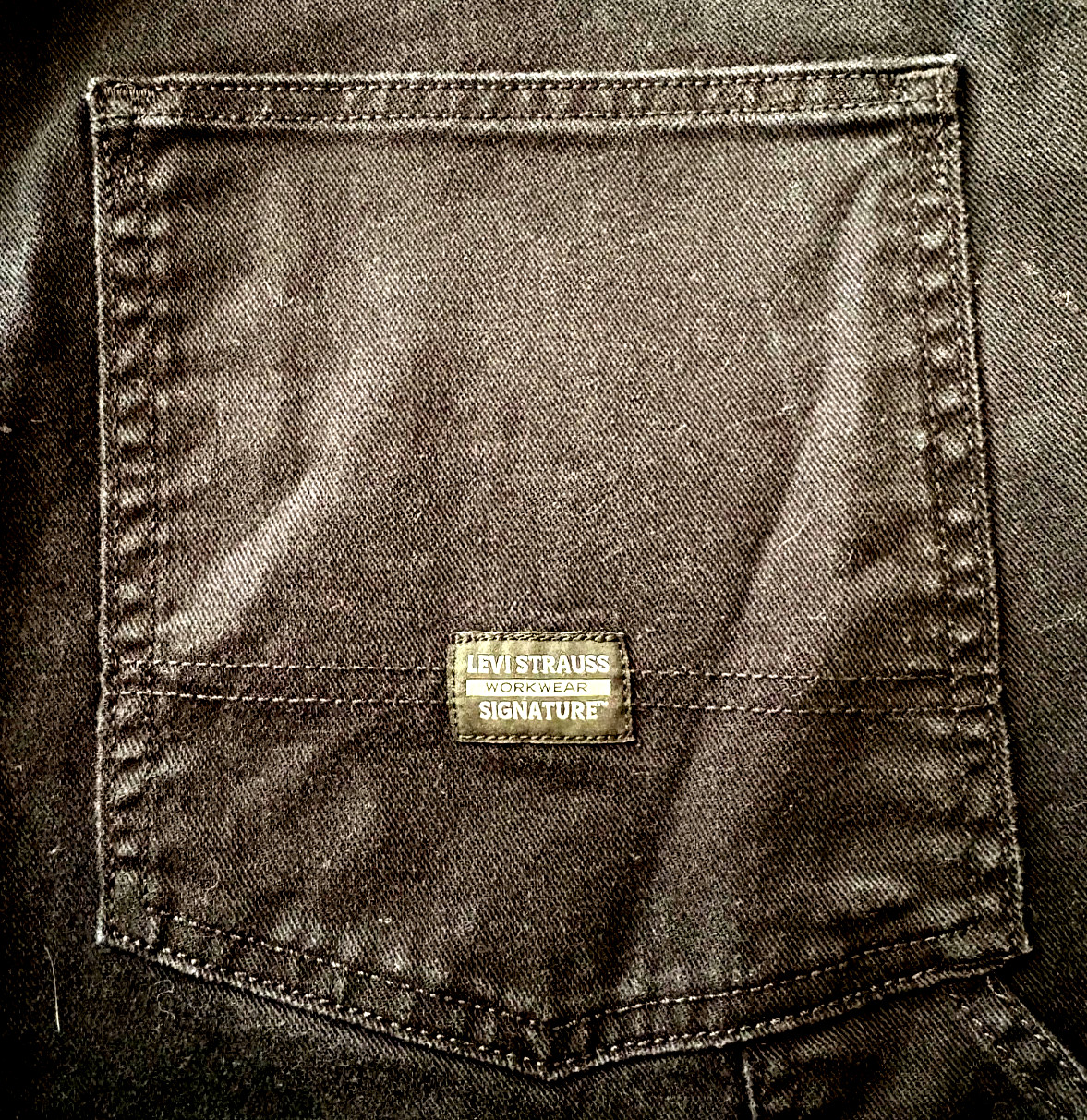 Mens 36×30 Denim Jeans Black Workwear Signature Carpenter Pants by Levi Strauss