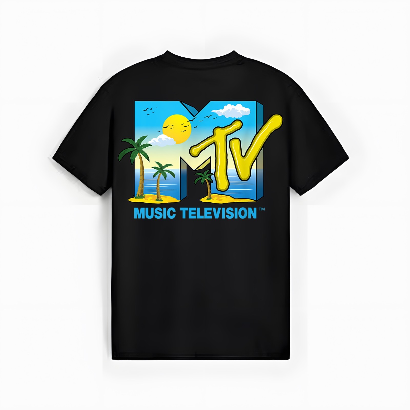 Mademark x MTV – The official MTV Logo with sunny beach sea palms and the sun