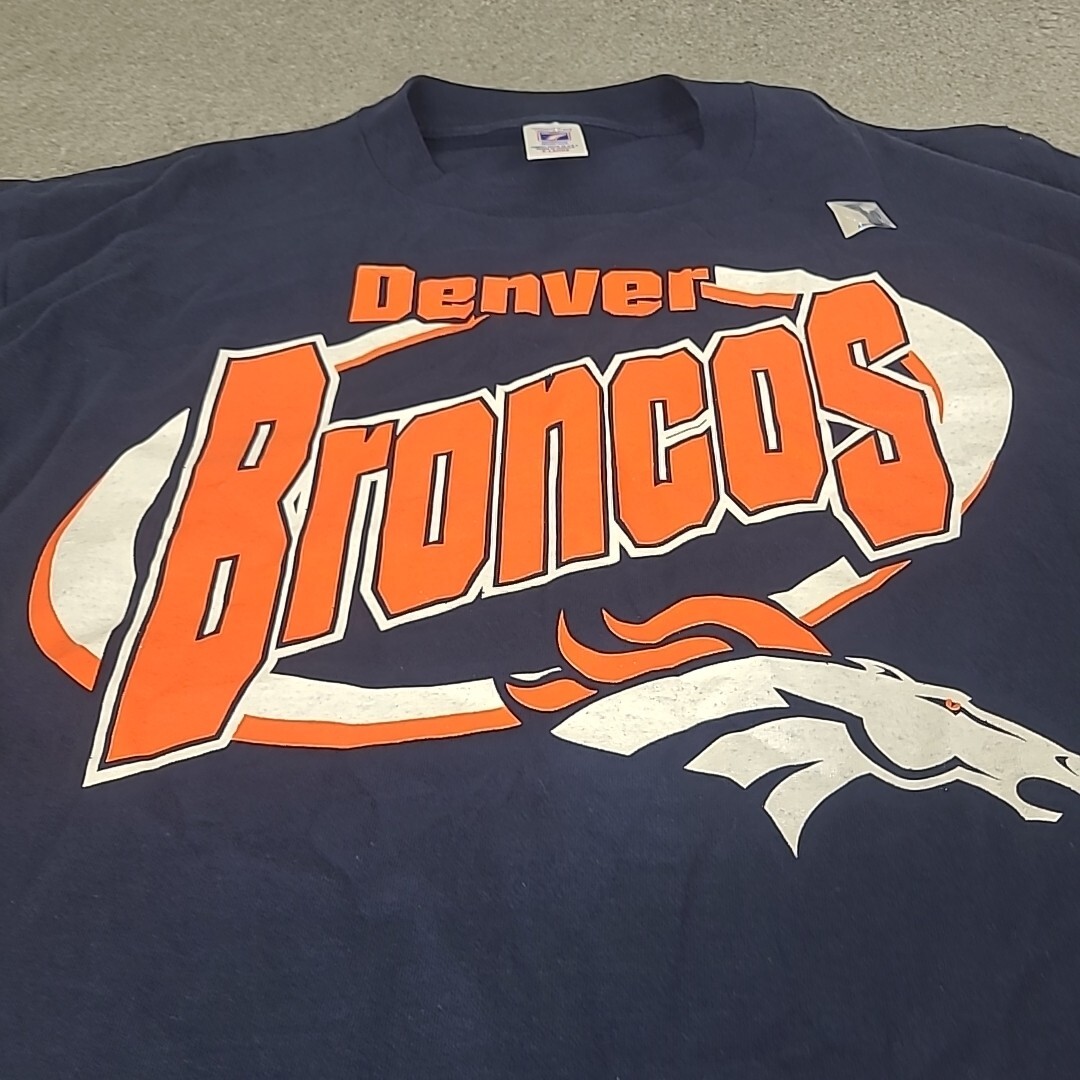Denver Broncos T Shirt Adult XL Logo 7 NFL Graphic Blue SS Vintage Extra Large