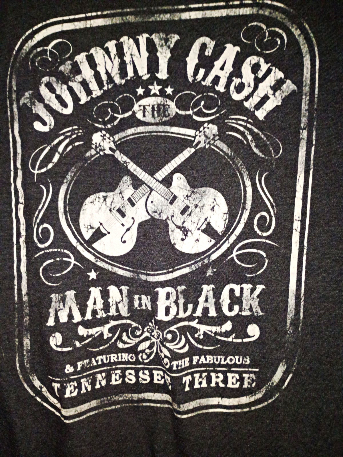 Johnny Cash Man in Black Tee Men’s M Black Short Sleeve Crew Neck Cotton Knit