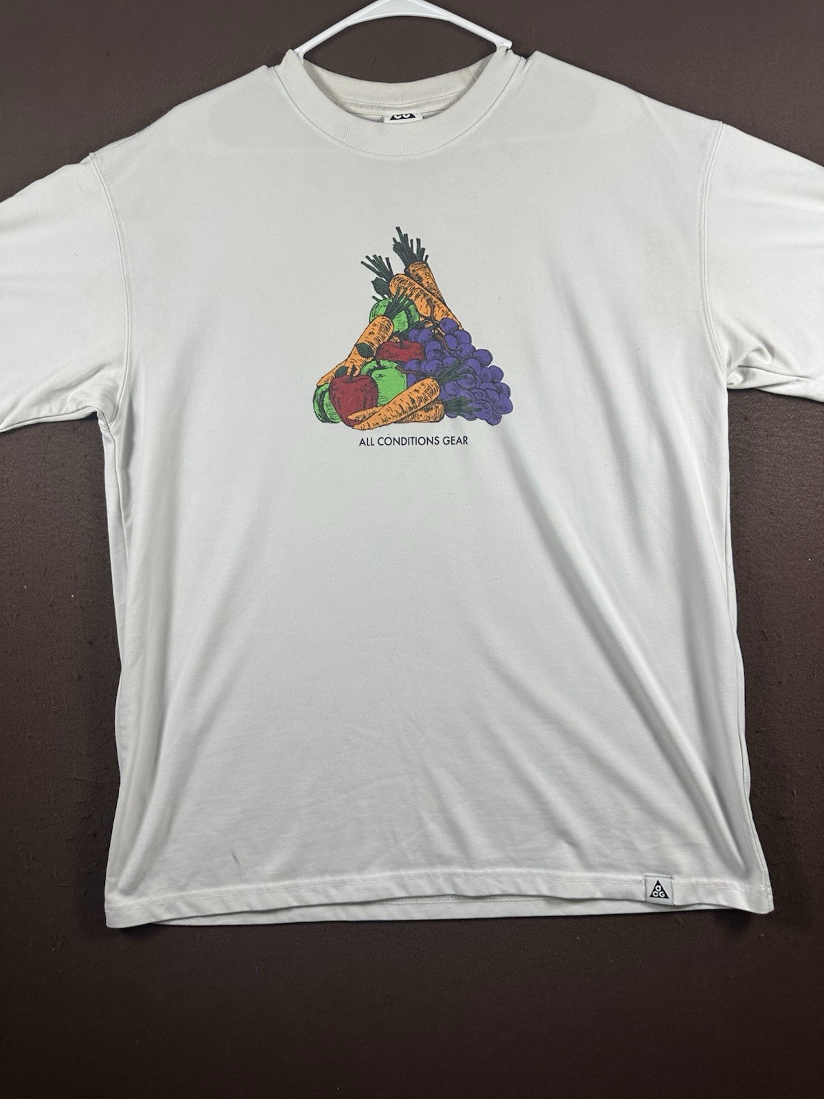Nike ACG Fruit Graphic Men’s White T-Shirt DRI-Fit Sz Medium