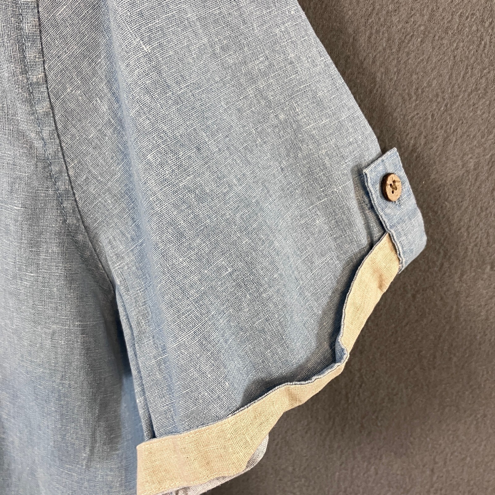 Tahari Men’s The Ultimate Linen Shirt M Cloud Blue NWT