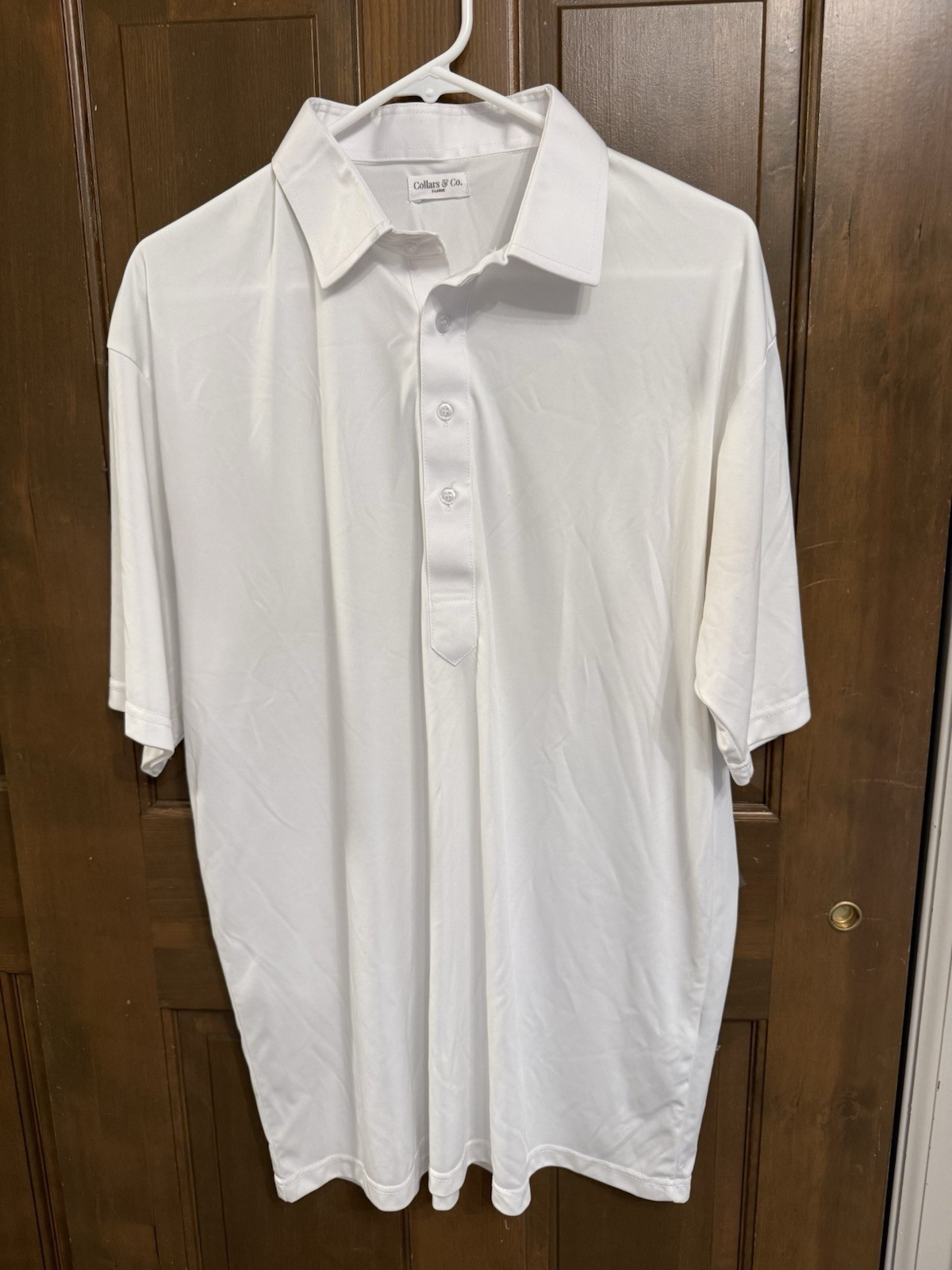 Collars & Co Dress Collar Polo size XL white performance polyester excellent