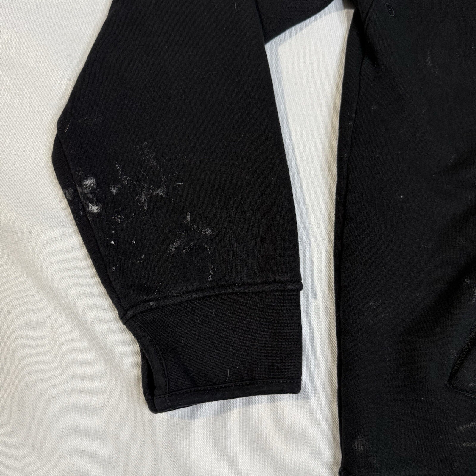 Burtons Mens L Black Full Zip Snow Ski Winter Hoodie Jacket Stained Distressed
