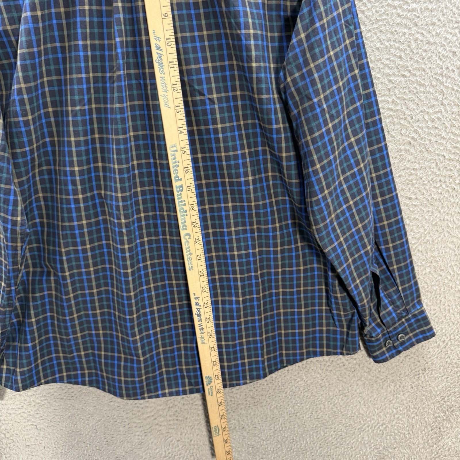 Eddie Bauer Shirt Adult Multicolor Plaid Travex Classic Fit Performance Stretch