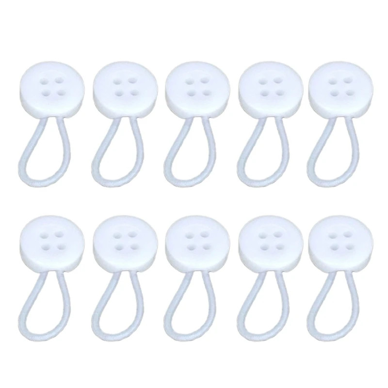 10Pcs Collar Extenders Elastic Button Extender Neck Extenders for Women Men.