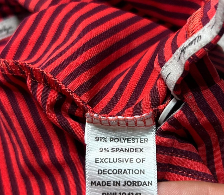 Walter Hagen Golf Polo Shirt Mens XL Red Striped Performance Stretch Casual