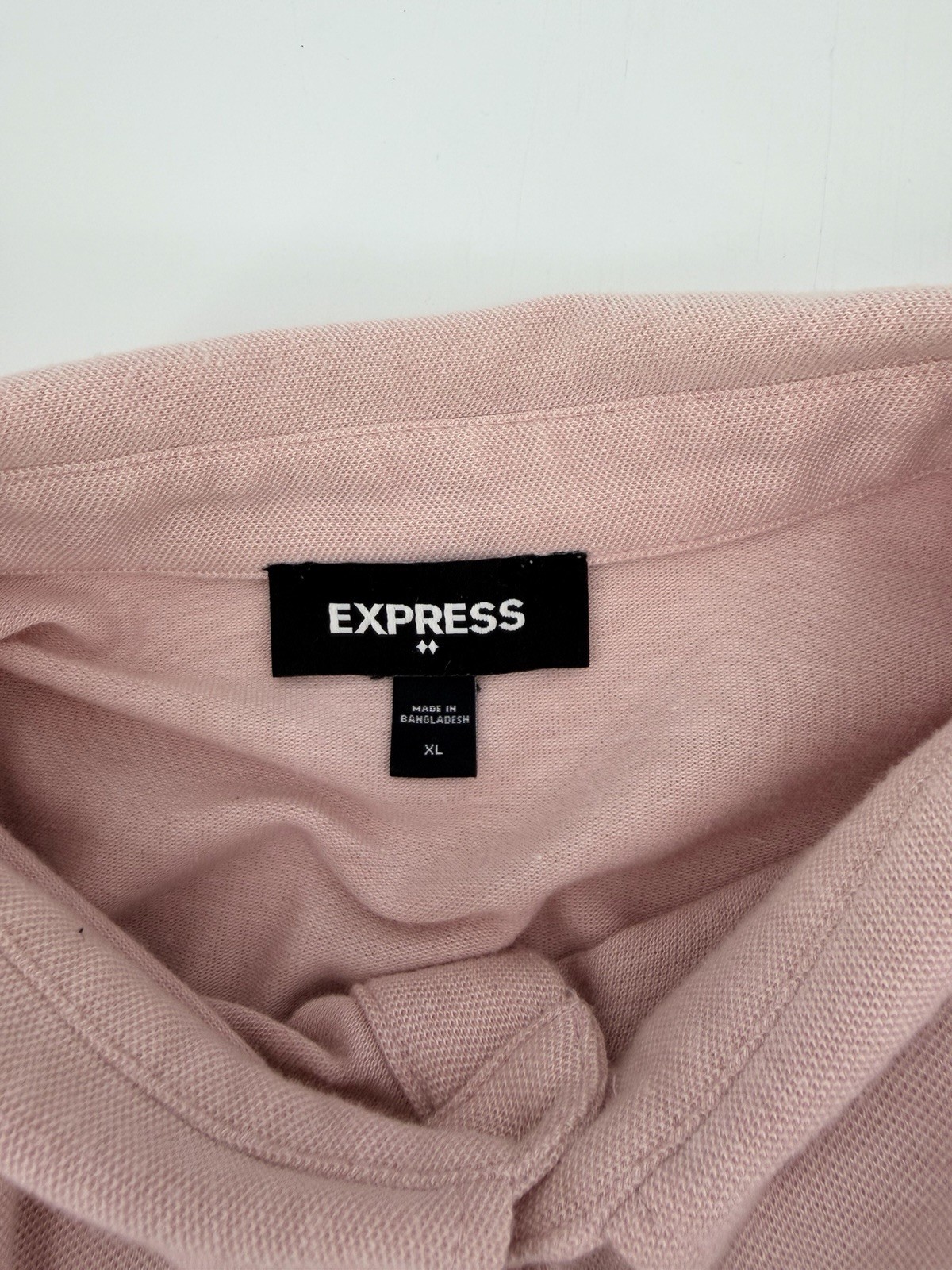 Express Modal Blend Pink Collared Cotton Short Sleeve Polo Shirt XL