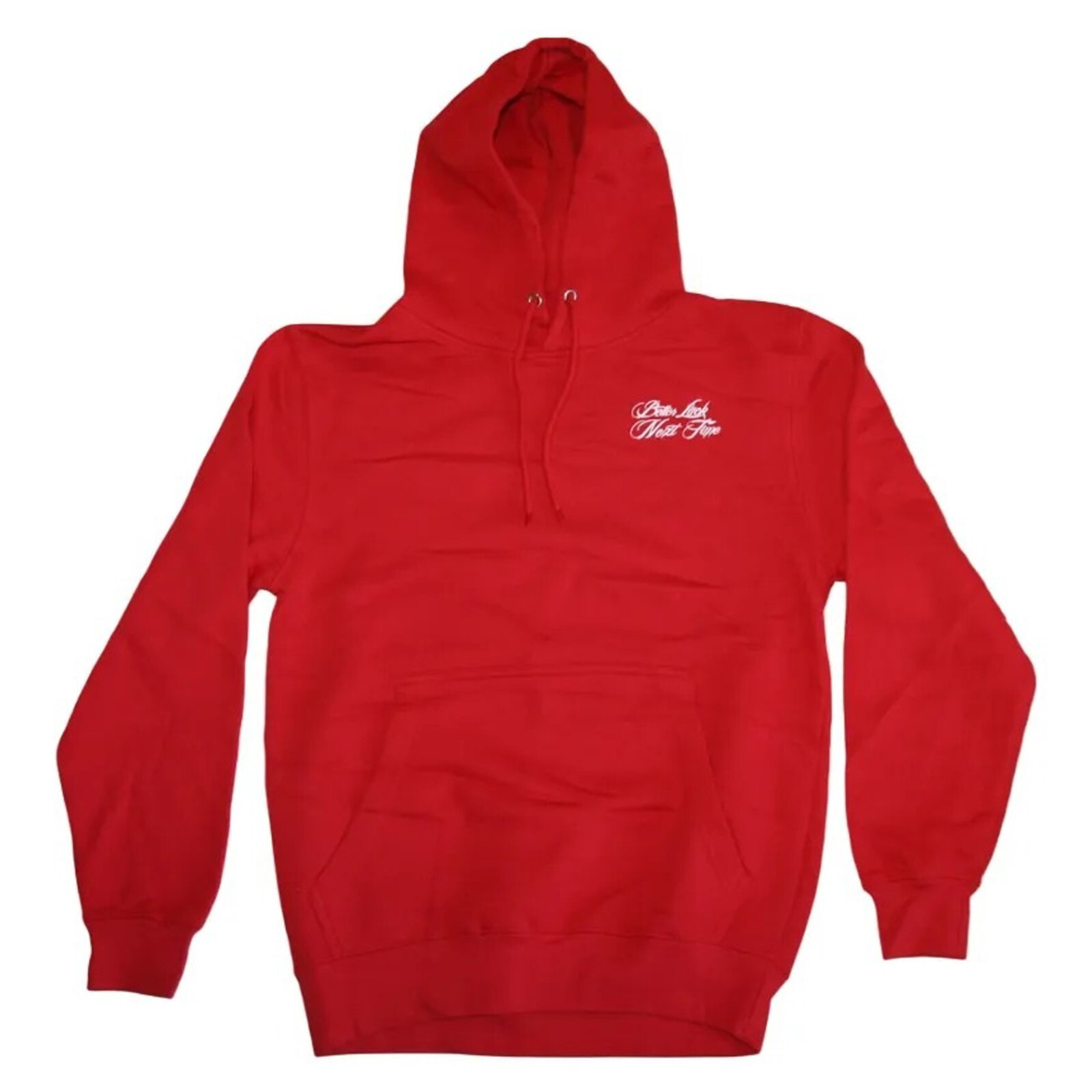 Lucky Cat Better Luck Next Time Men’s Red Graphic Print Drawstring Hoodie – NEW