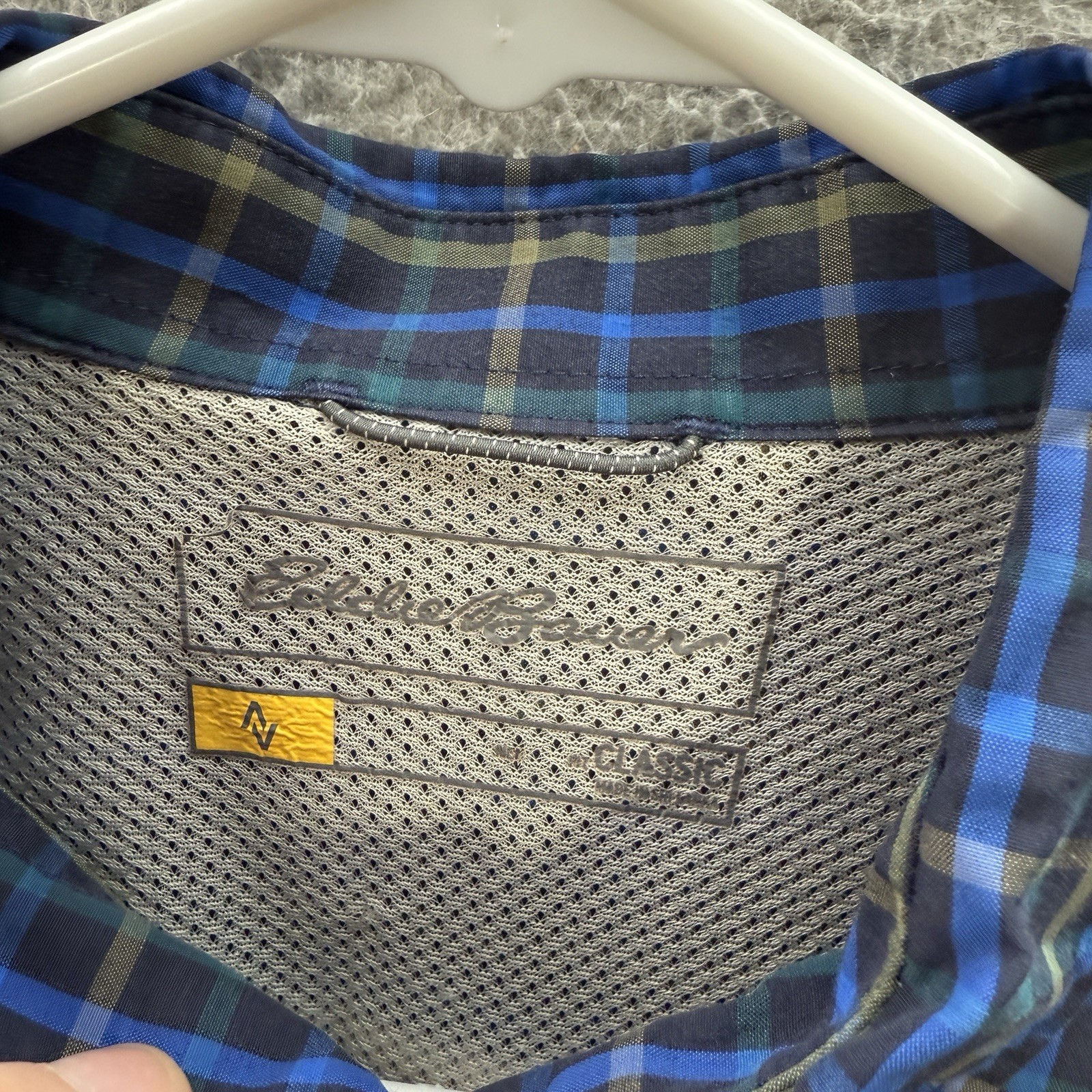 Eddie Bauer Shirt Adult Multicolor Plaid Travex Classic Fit Performance Stretch