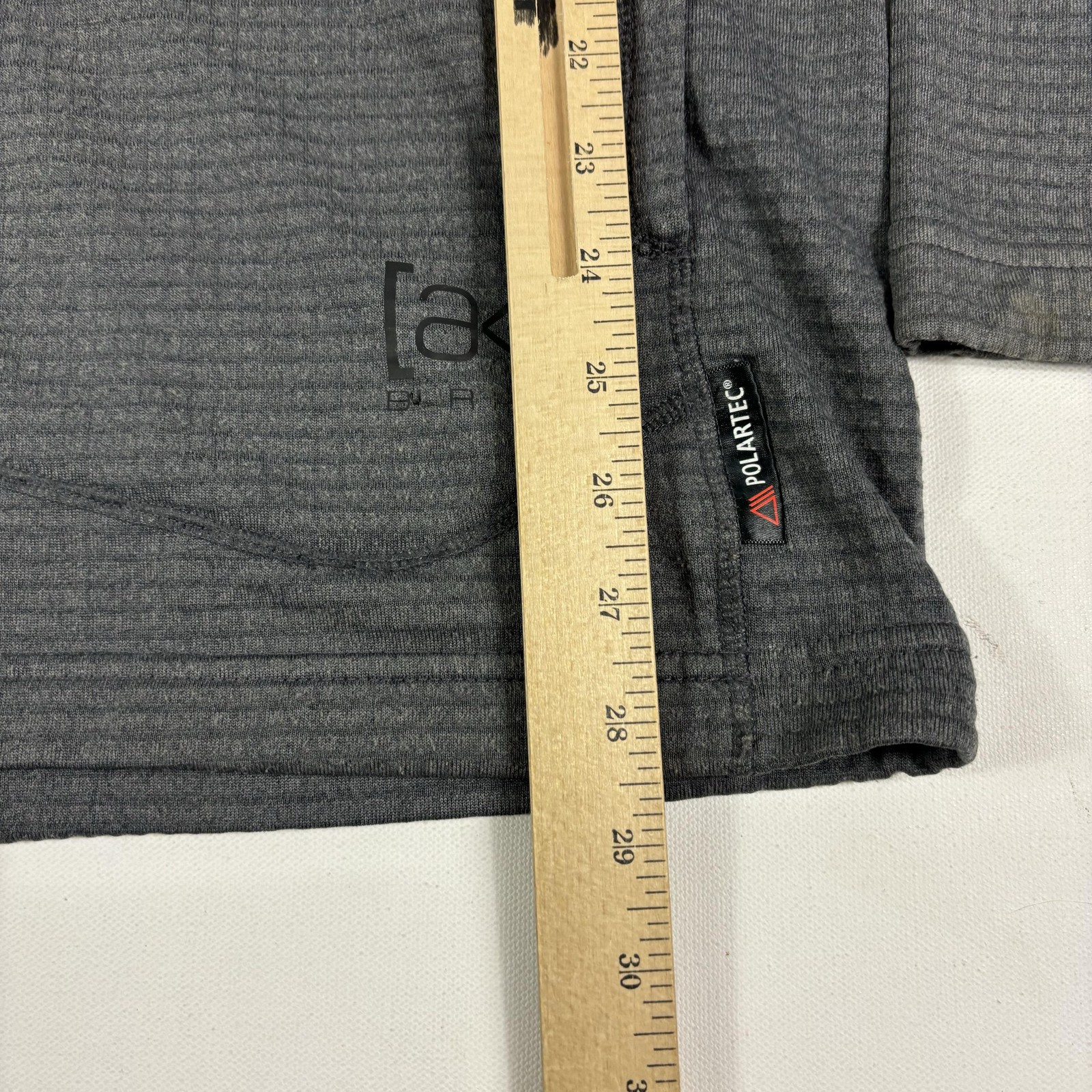 Burton AK Grid Pullover Mens Medium Gray Half Zip Long Sleeve Fleece Polartec