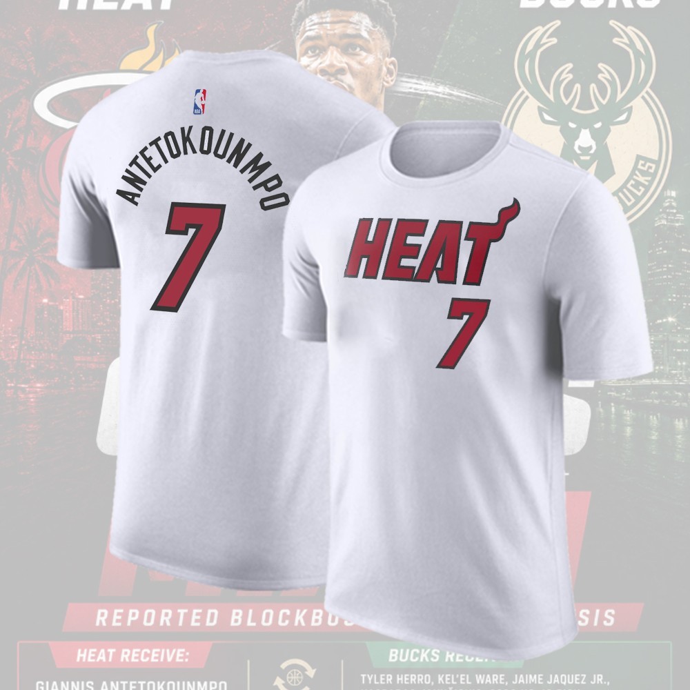 HOT NEW – Giannis Antetokounmpo #7 Miami Team 2026 Player Name & Number