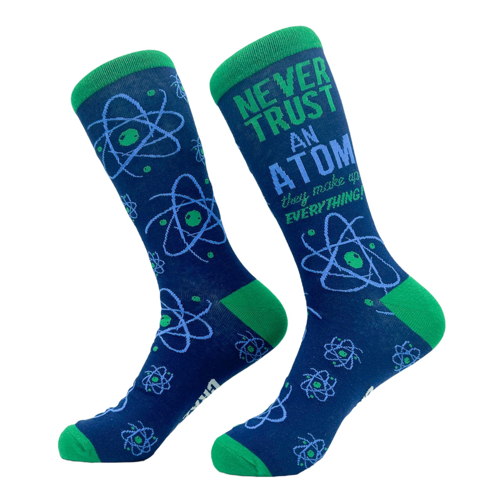 Men’s Never Trust An Atom They Make Up Everything Socks Funny Nerdy Science Joke
