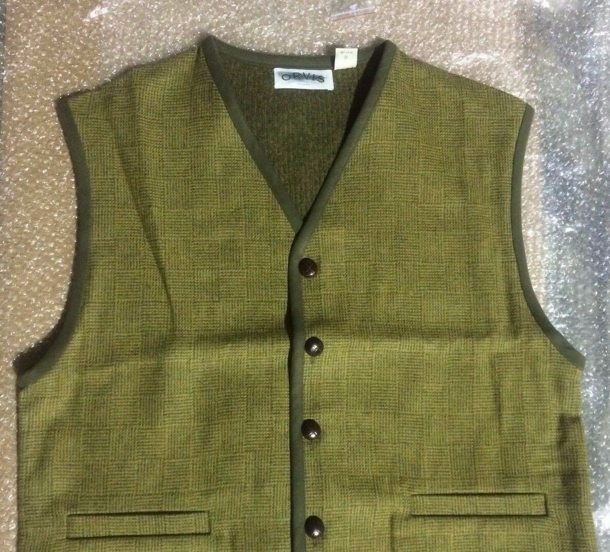 ORVIS Pure Wool Plaid SWEATER VEST Pick Your Size L, XL or XXL
