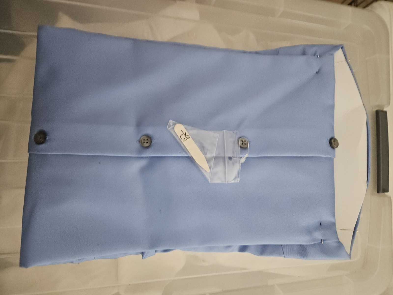 Calvin Klein Infinite Wrinkle Free Slim Fit Dress Shirt Blue 16 34/35 L NWT
